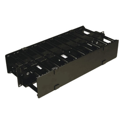 Organizador de Cable Horizontal / Doble / 19in / 4in (0.33 pies) de profundidad / 2UR / Alta Densidad