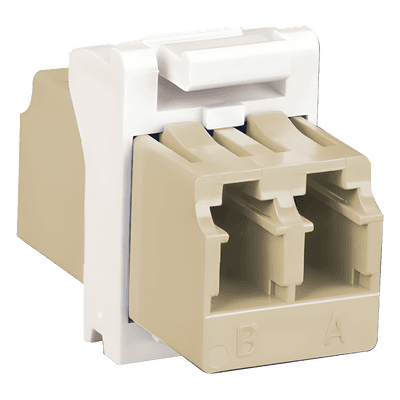Módulo Acoplador de Fibra Óptica / LC Duplex / 2 Fibras / Monomodo y Multimodo / Diseño Plano / Color Blanco
