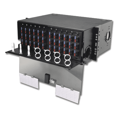 Panel de Conexión de Fibra Óptica (RIC3) Para Rack de 19in, Acepta 12 Placas Quick Pack, Hasta 288 Fibras, 4 UR