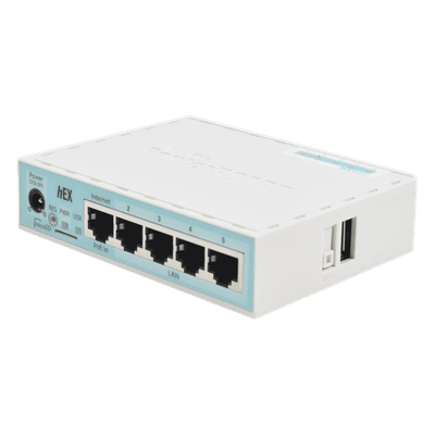 (hEX) RouterBoard, 5 Puertos Gigabit Ethernet, 1 Puerto USB y versión 3