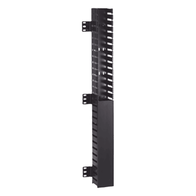 Organizador Vertical / 40 UR / 1825 mm (70.8 in) / Montaje Frontal en Riel / PVC / 2.25 in Ancho / Negro