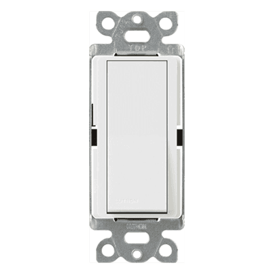 Apagador de Pared Unipolar / 15 A / 120/277 V / Paleta Decoradora / Cargas Generales y Motores / Acabado Brillante