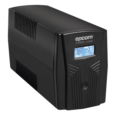 UPS Con Más Potencia de 600VA / 360 W Con Display LCD y Regulador de Voltaje AVR, 4 Contactos NEMA 5-15R, Batería 7 Ah y Puertos RJ45 y USB