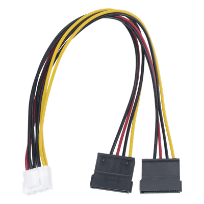 Cable Doble de Corriente SATA / Compatible con DVR's epcom / HIKVISION / 25 cms de Longitud