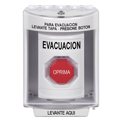 Botón de Evacuación / Cubierta Policarbonato / Restablecimiento con Llave / Bocina Integrada / Interior-Exterior / -40 a 121 °C