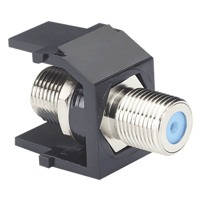 Módulo Acoplador Coaxial Tipo F / Keystone / 75 Ohms / 3.0 GHz / 0.66' [16.7mm] Altura / Color Negro