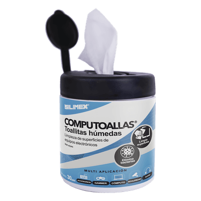 Toallas húmedas antibacteriales, para limpieza de gabinetes, equipos de cómputo, audio, vídeo y telefonía, 30 piezas