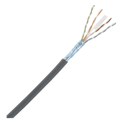 Bobina de Cable Blindado F/UTP de 4 Pares, Cat6A, Soporte de Aplicaciones 10GBase-T, LSZH (Libre de Gases Tóxicos), Color Negro, Para Interior, 305 Metros (1000 Pies)