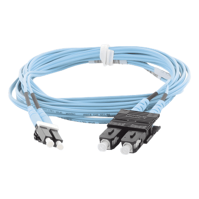 Jumper de Fibra Óptica Multimodo / OM3 50/125 µm / LC-SC Duplex / OFNR Riser / 3 m (9.84 ft) / Color Aqua