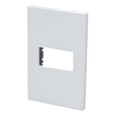 Placa de Policarbonato / 1 Módulo 1/3 / Base de Acero / 75 × 120 mm / Ancho 8 mm / Color Blanco