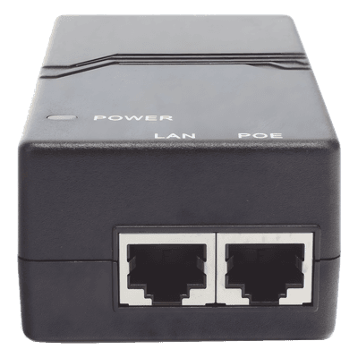 Inyector PoE / 802.3af 15W (50V 0.3A) / 2 Puertos Gigabit / Entrada Universal 100-240V AC / Conector IEC 60320 C5 / Detección Inteligente PD