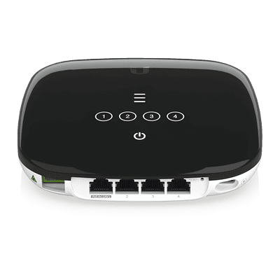 UFiber WiFi 6 GPON CPE con WiFi 802.11ax + 4 puertos GbE LAN y 1 puerto GPON WAN