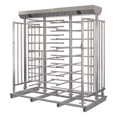 Torniquete Doble de Cuerpo Completo / Acero Inoxidable 304 / 25 Personas/min / 110 VAC / Apertura Automática en Emergencias