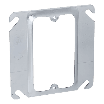 Sobretapa Cuadrada / Acero Galvanizado / 4 in x 4 in / Capacidad 1.5 cu. in. / UL Listed / Montaje Tipo Anillo