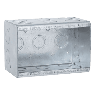 Caja Multigang / 3 Gangs / 3.5 in Profundidad / 19 Entradas 1/2-3/4 in / 67.3 in³ Capacidad