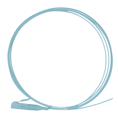 Pigtail de Fibra Óptica / LC Simplex / OM4 50/125 µm / PVC / 1 Metro (3.28 Pies) / Aqua