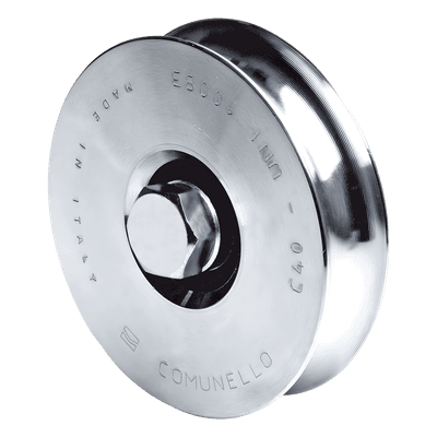 Rueda para Puerta Corrediza / 8 cm / Sin Soporte / Carga 200 kg / Montaje Inferior / Canal Tipo U