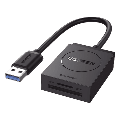 Lector de tarjetas USB-A 3.0 a MicroSD (TF) / SD | 5Gbps | Soporta hasta 2TB | Soporta Windows/Mac OS/Linux/Android | Lectura de Tarjetas Simultánea | No Requiere Controlador | Cable de 15cm.