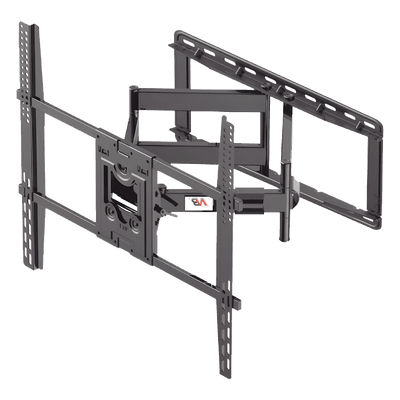 Soporte de Pared Articulado / Pantallas 75" a 110" / VESA 400x400 a 800x600 mm / Carga 90.9 kg (200 lbs) / Extensión 7.2 a 70 cm / Rotación 45° / Inclinación +10° a -5°