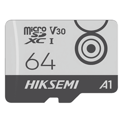 Memoria MicroSD / 64 GB / Lectura 95 MB/s / Escritura 55 MB/s / Clase 10 U3 V30 / Rango −25°C a 85°C / 10,000 h Grabación / Resistente Agua y Golpes