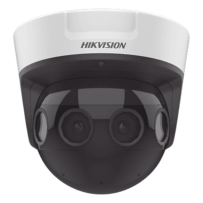 PanoVu Series / Vista Panorámica 180° / 32 Megapixel en Total / 4 Lentes 2.8 mm (4 Lentes 8 Megapixel) / 20 mts IR / Exterior IP67 / IK10 / 12 Vcc / PoE+ / Micro SD