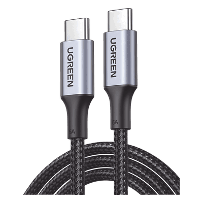 Cable USB-C a USB-C | 3 Metros | Carga Rápida de hasta 100W | Transferencia de datos 480 Mbps | PD3.0 | QC4.0/3.0/2.0 | FPC | AFC | Protección Integrada| Caja de Aluminio | Nylon Trenzado | Amplia Compatibilidad | Color Negro.