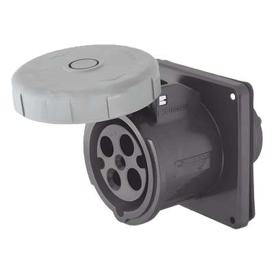 Receptáculo Pin and Sleeve Trifásico / 60 A / 600 VCA / 3 Polos 4 Hilos / IP67 / -40 °C a 75 °C