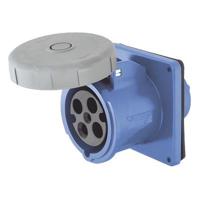 Receptáculo Hembra Pin and Sleeve / Trifásico 60 A / 250 VCA / 3 Polos 4 Hilos / IP67 / Grado Industrial