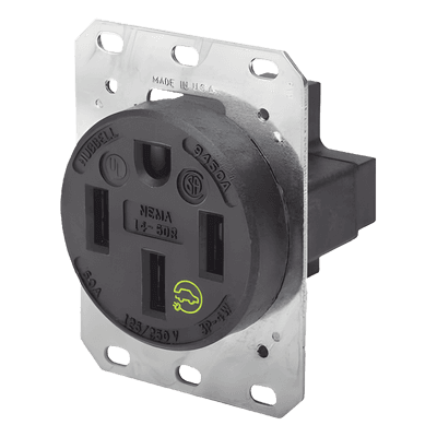 Receptáculo Industrial / 50 A / 125/250 V CA / 3 Polos 4 Hilos / NEMA 14-50R / IP20 / -40°C a 75°C