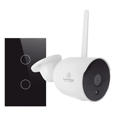 Kit Domótica WiFi / 1 Cámara + 1 Apagador Triple / 2.4 GHz / 800W por Circuito / 100V-250V
