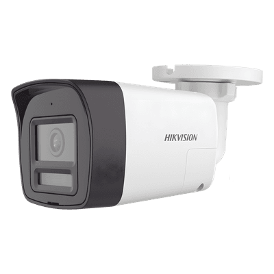 [Audio Bidireccional + Dual Light + ColorVu] Bala TURBOHD 4K (8 Megapixel) / Lente 2.8 mm / 30 mts IR EXIR + 20 mts Luz Blanca / Micrófono y Bocina Integrado / Exterior IP67 / Metal / dWDR