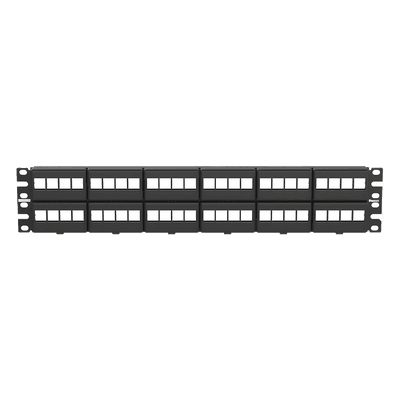 Panel de Parcheo Modular / 48 Puertos / 2UR / 19' Ancho / Acero Inoxidable y ABS / ROHS