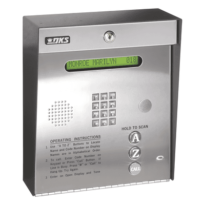 Control de acceso telefónico / Gabinete para sobreponer / 2 puertas / 3000 números / 11 dígitos / LCD / Análogo o digital / Expandible a 16 puertas / Programable por PC