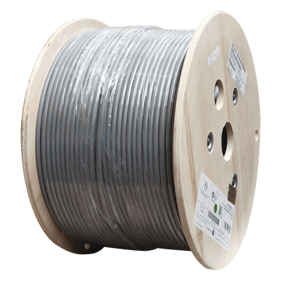 Bobina de Cable Blindado F/UTP de 4 Pares, Z-MAX, Cat6A, Soporte de Aplicaciones 10GBase-T, CM, Color Gris, 305 Metros (1000 Pies)