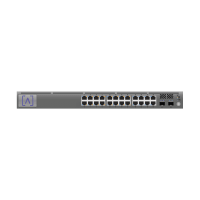 Switch Gigabit PoE+ Administrable / 24 puertos 10/100/1000 Mbps (16 de ellos POE+) + 2 Puertos SFP Uplink / Hasta 240W / Alta LabsCloud.
