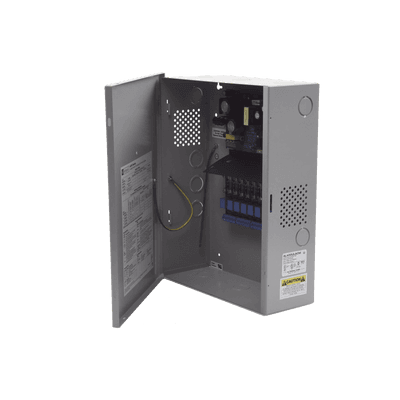 Fuente de Poder con Respaldo, 12 o 24 Vcc, 4 A, 48 W, 8 Salidas, Para Control de Acceso, Entrada 115 Vca