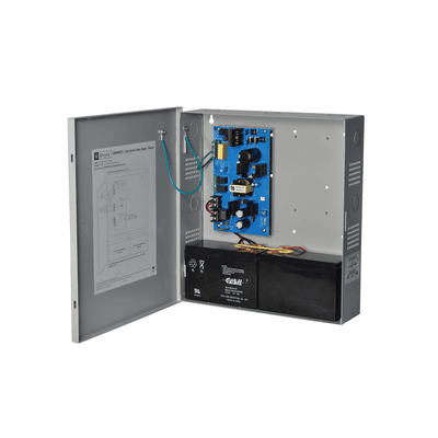 Fuente de poder de 12/24 Vcc, 4 A. Ideal para aplicaciones de intrusión / Acceso / Video Vigilancia / Fuente Supervisada / Con capacidad de baterías de respaldo / Requieren baterías