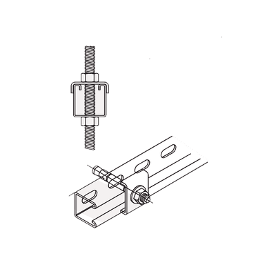 Tope Unicanal  "U" para Tornillo de  3/8" ( 9.5 mm ).