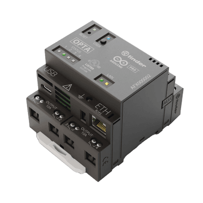 PLC Industrial Arduino Opta / Micro PLC IoT / Dual-core STM32H747XI / 8 Entradas Analógicas-Digitales / 4 Relés 10A / Ethernet / RS-485 / WiFi / Bluetooth / Programación IEC-61131-3 / IP20