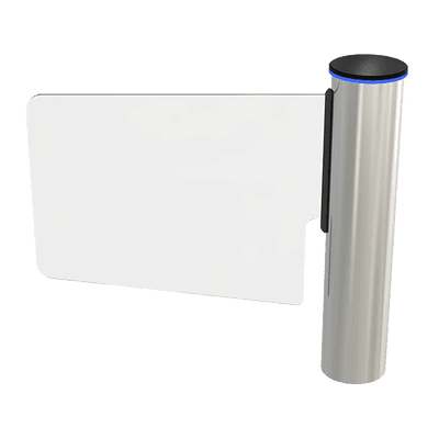 Torniquete Tipo Ala o Bandera Fabricado en Acero Inoxidable 304 con Hoja de Cristal Templado /  Acceso Bidireccional con Corona LED