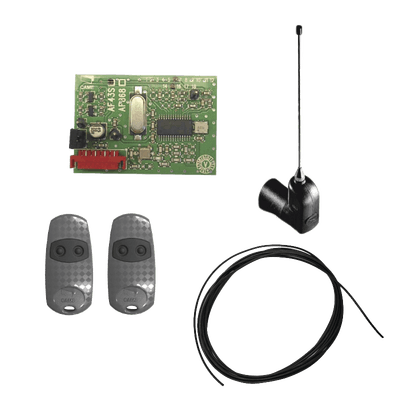 Kit Receptor Inalámbrico / Alcance 45 m (147.6 ft) / 2 Controles Remotos / Cable RG58 3 m / Antena Externa