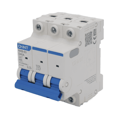 Pastilla para Riel Din, 3 Polos, 40 Amp, Vca:110/415v, 6kA, Catálogo: NXB633PD40.
