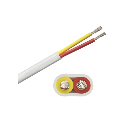 Rollo de cable plano grado marino calibre 12, de 2 conductores (rojo y amarillo) de 100 pies (30.48 m).