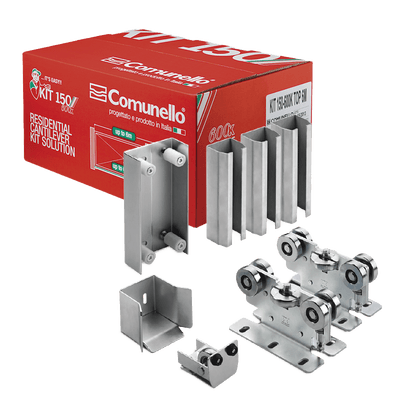 KIT para puertas autoportantes de hasta 3 m y 600 kg con guia para puertas corredizas