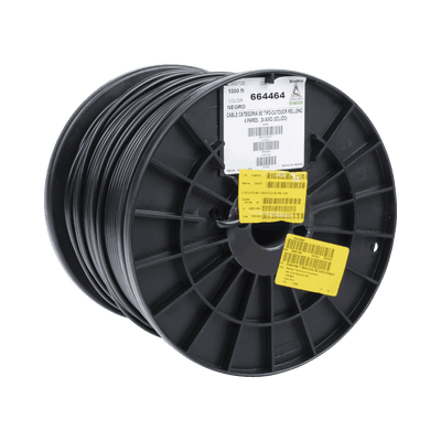 Bobina de 305 Metros (1000 Pies) Cat5e con Gel para Exterior, Color Negro, para Aplicaciones en Sistemas de Redes de Datos y Cableado Estructurado. Uso Intemperie.