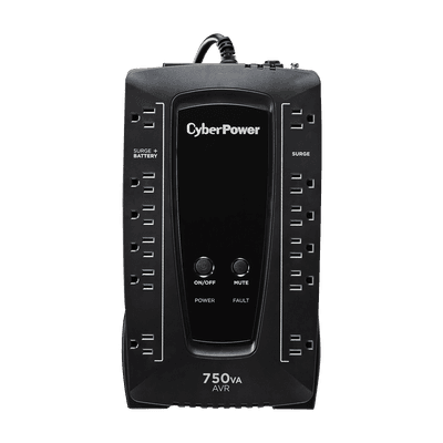 UPS de 750 VA/450 W, Topología Línea Interactiva, Entrada 120 Vca NEMA 5-15P, Tipo Gabinete Compacto, Con 12 Tomas NEMA 5-15R