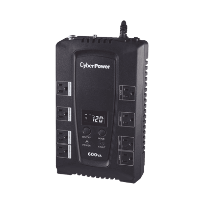 UPS de 600 VA/340 W, Topología Standby, Entrada 120 Vca NEMA 5-15P, Tipo Gabinete Compacto, Con 8 Tomas NEMA 5-15R