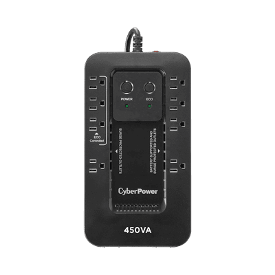 UPS de 450 VA/260 W, Topología Standby con Modo Ahorrador ECO, Entrada 120 Vca NEMA 5-15P, Con 8 Tomas NEMA 5-15R