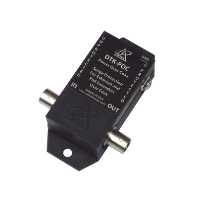 Protector contra Descargas Para Ethernet / Extensor PoE / Alimentación sobre Cable Coaxial / Impedancia de 75 Ohms
