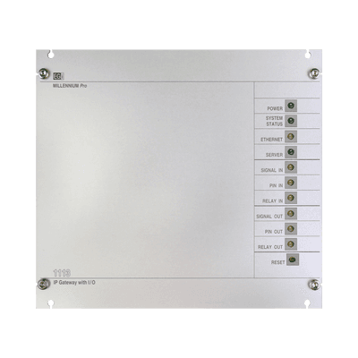 Interfaz Millennium IP para gestión de avisos y música pre-grabados IP con 8 relés IN/OUT